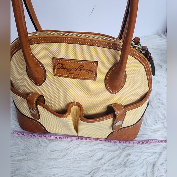 Canvas and Leather Double Zipper Satchel - Picture 15 of 16